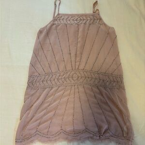 Free People Beaded Blush Pink Slip Dress